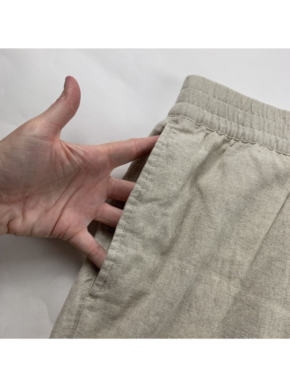 Old Navy Flax Linen Blend High Rise Comfort Waistband Shorts 3X New - Picture 2 of 5